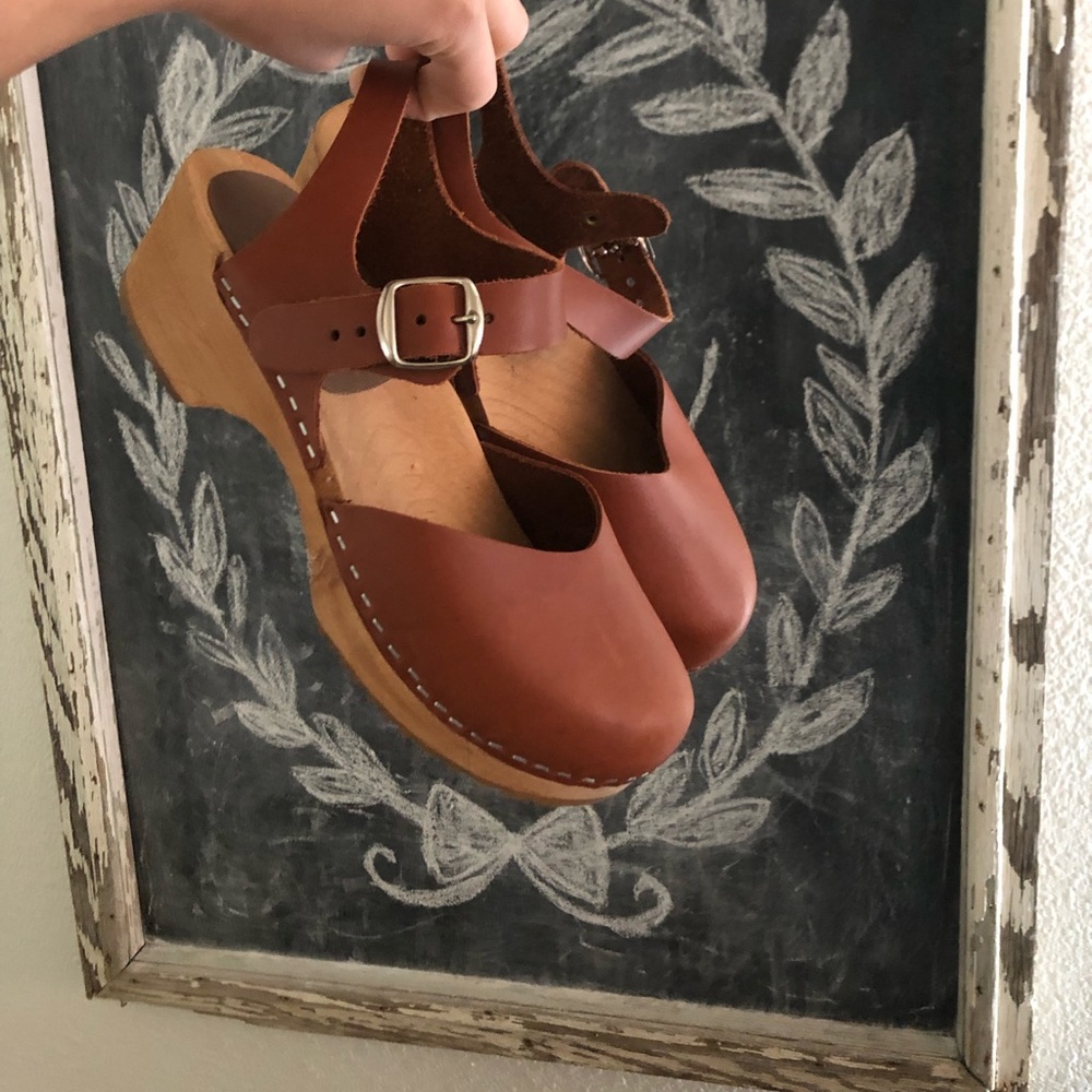 sodermalm saunter leather clog in brown